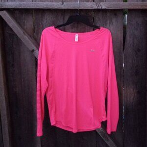 Under Armour Pink Long Sleeved Heat Gear Workout Top